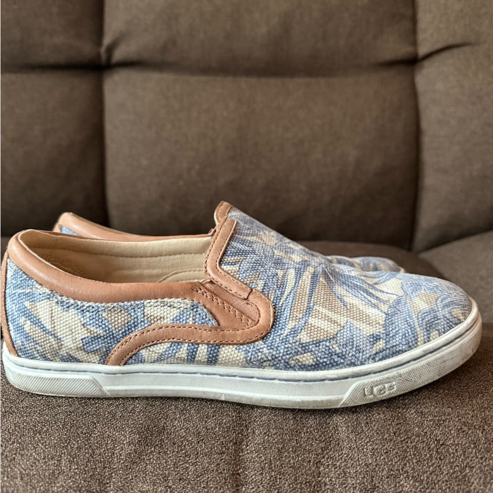UGG Blue and Tan Slip-On Sneakers